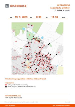 Oznámení o přerušení dodávky elektrické energie
